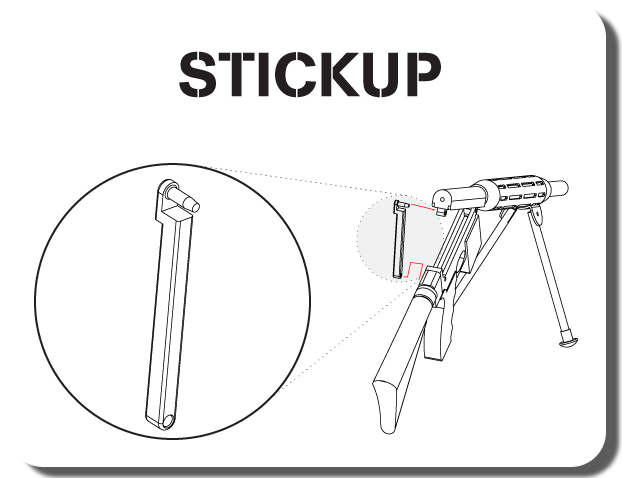 Graphic Showing Location of Stickup When in Use